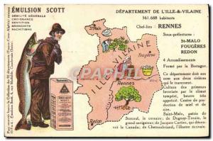 Postcard Old Scott Emulsion Department Ille et Vilaine St Malo Reindeer Fouge...