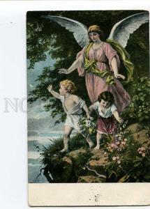 279807 Guardian ANGEL & Kids near Cliff BUTTERFLY vintage PC