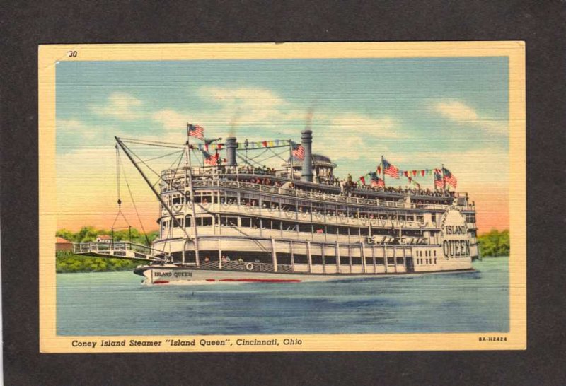 OH Coney Island Steamer Steamship Steam Ship Island Queen Cincinnati Ohio