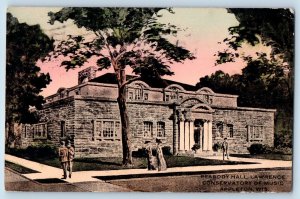 Appleton Wisconsin Postcard Peabody Hall Lawrence Conservatory Music Road c1910