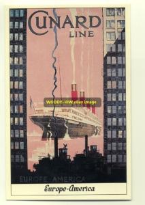 ad2022 - Cunard Line - Liner Aquitania - modern advert postcard