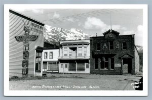 ARCTIC BROTHERHOOD HALL SKAGWAY AK ANTIQUE REAL PHOTO POSTCARD RPPC