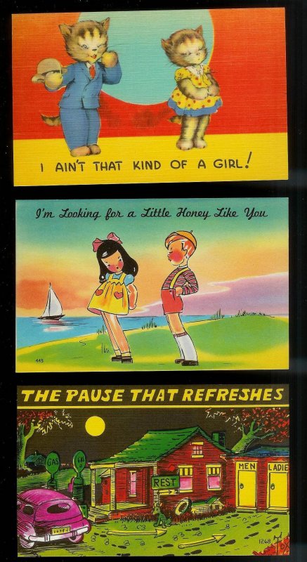 Comic Humor Postcards (44) ALL different ALL MINT Unused C1930s/1940s