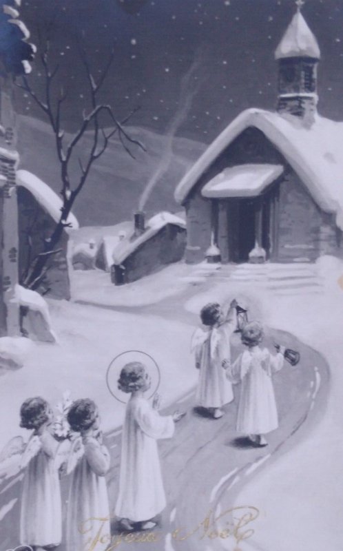Fantasy Christ Child Angels A/S Gani Antique Vintage Christmas Postcard German