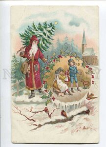 279749 NEW YEAR Ded Moroz SANTA CLAUS CHURCH vintage RUSSIA PC