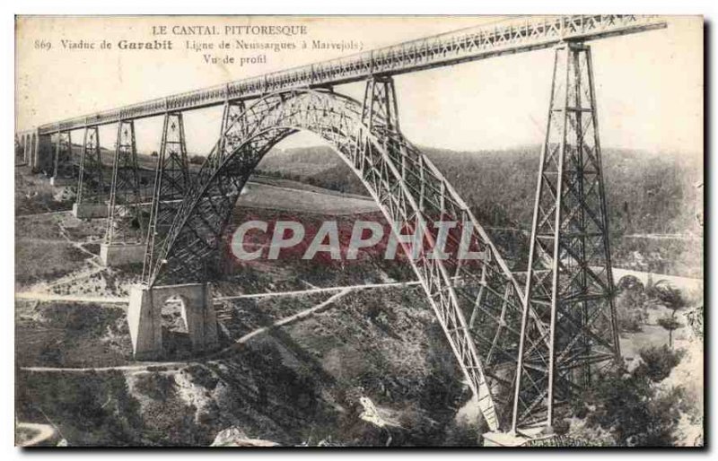 Postcard The Old Cantail Picturesque Viaduct Garabit line Neussargues has Mar...