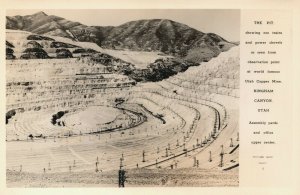 USA Air View Utah Copper Hill Bingham Canyon Vintage RPPC 08.96