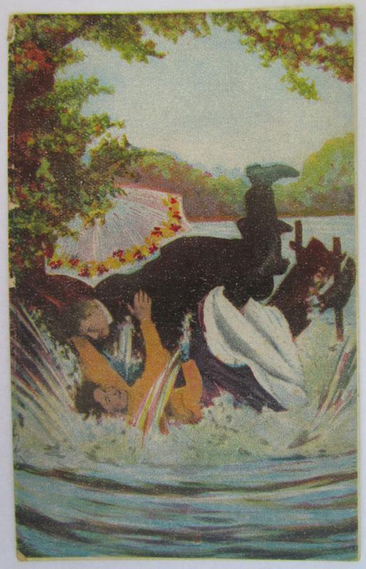  ROMANTIC COUPLE EROTIC COMIC RISQUEL OT OF 6 ANTIQUE POSTCARDS