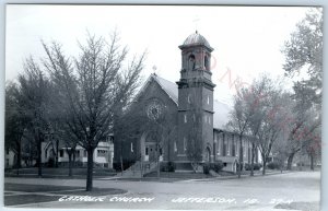 c1950s Jefferson, IA RPPC Catholic Church Photo House Residence Postcard A103