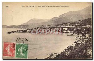 Old Postcard Menton Garavan Bay