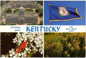 Greetings From Kentucky, The Blue Grass State, Chrome Multiview Postcard #1