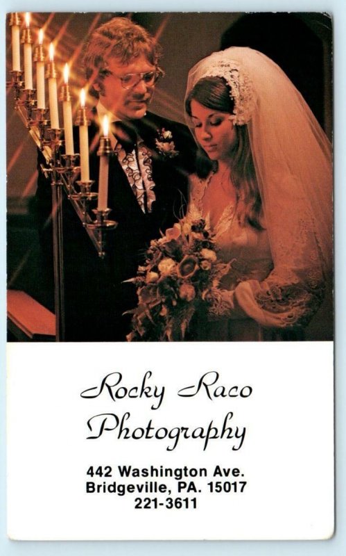 Advertising ROCKY RACO PHOTOGRAPHY Wedding Couple Bridgeville, PA ~ Postcard