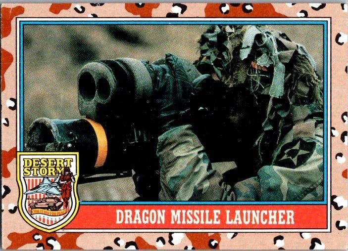 Military 1991 Topps Dessert Storm Card Dragon Missile Launcher sk21318