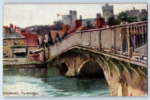 Sussex England Postcard Arundel The Bridge View c1910 Oilette Tuck Art