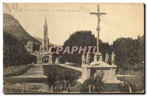 Old Postcard The Calvary Lourdes Britons