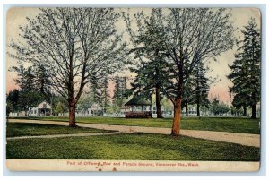 1913 Part Officers Row Parade Ground Vancouver Bks. Washington Vintage Postcard