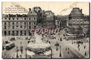 Old Postcard Paris Place de la Republique