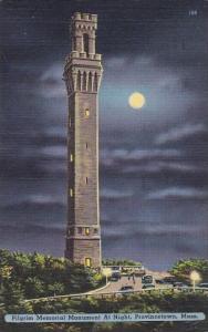 Pilgrim Memorial Monument At Night Provincetown Massachusetts