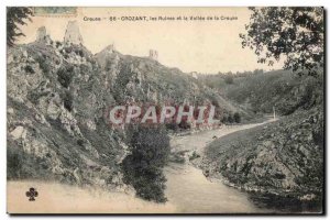 Old Postcard Creuse Crozant Ruins and Valley of the Creuse