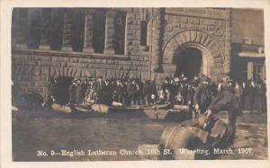 E64/ Wheeling West Virginia RPPC Postcard 1907 Flood Disaster Lutheran Church 4