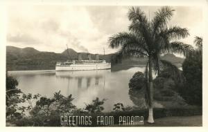 PANAMA GREETINGS VINTAGE REAL PHOTO POSTCARD RPPC w/ SHIP