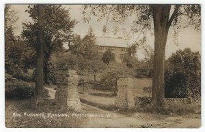 RPPC, Proctorsville, Vermont, Early View of Gov. Fletcher Mansion