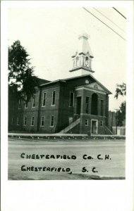 RPPC Chesterfield County Court House Chesterfield SC UNP Postcard Q17