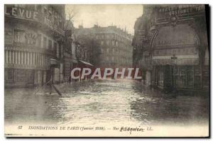 Floods Old Postcard From Paris Rue Pasquier