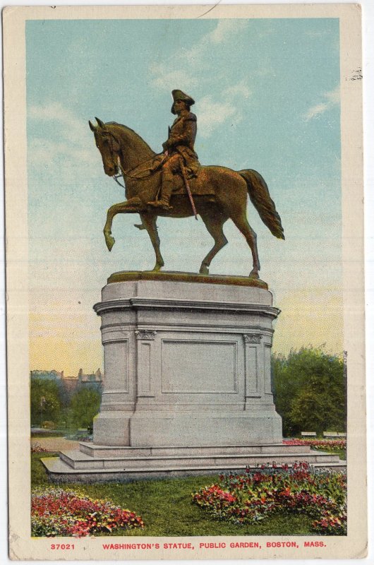 Boston, Mass, Washington's Statue, Public Garden