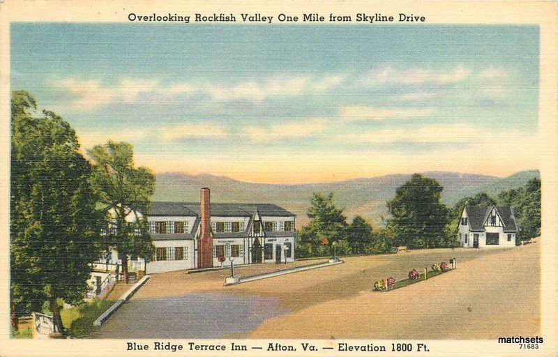 1930s AFTON VIRGINIA Blue Ridge Terrace Inn Rockfish Tichnor postcard 5191