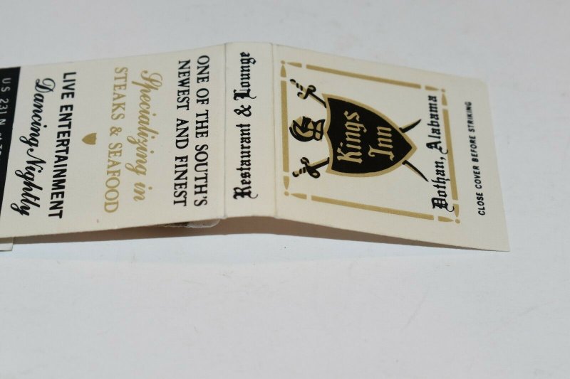 Kings Inn Steaks and Seafood Dothan Alabama 20 Strike Matchbook