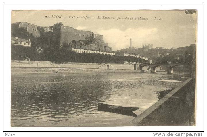 La Saone Vue Prise Du Pont Mouton, Fort Saint-Jean, Lyon (Rhône), France, PU...