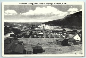 VTG Postcard CA California Topanga Canyon Cooper's Camp Tent City Malibu A4