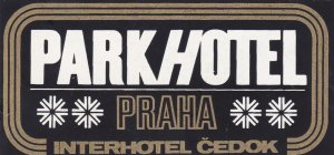 Czechoslovakia Praha Park Hotel Vintage Luggage Label sk3254