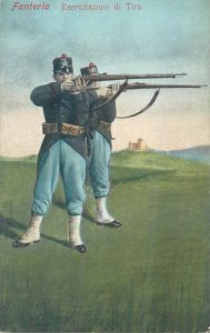 Italian army infantry shooting exercises vintage postcard 