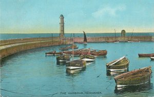 illustration Postcard England Newhaven harbour East Sussex lighthouse