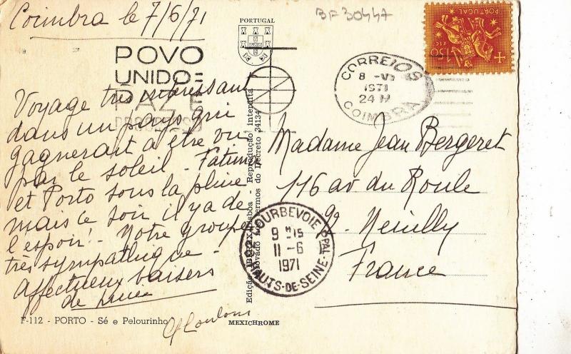 BF30446 porto se  e pelourinho portugal    front/back image