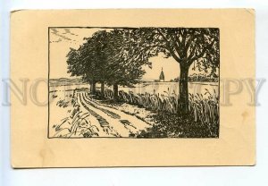 521760 KARL KUHNLE Landscape Lonely Road Vintage postcard