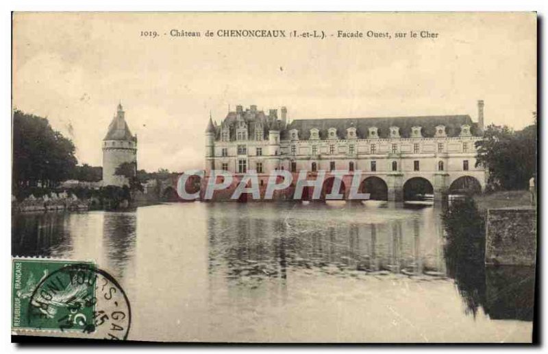 Old Postcard Chateau de Chenonceau on the Cher Facade Quest