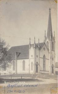 Burlington Michigan~Baptist Church~Burned~Unpaved Street~c1910 RPPC Postcard