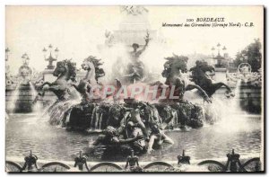 Old Postcard The Girondins Bordeaux Monument