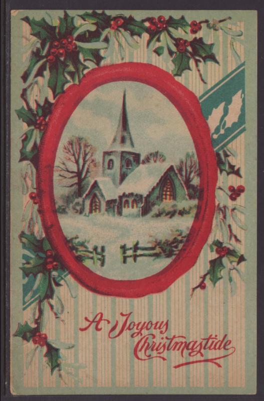 A Joyous Christmastide,Church Postcard