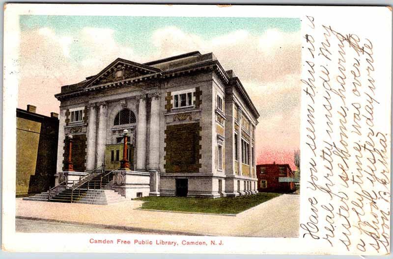 Postcard LIBRARY SCENE Camden New Jersey NJ AN2638