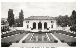 Vintage Postcard Aztec Garden Annex Pan American Union Org. Washington DC