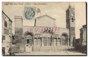 Postcard Old Saint Gilles Gard Church Overview