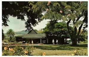 The Tranquil Hana Medical Center w Old Cars People Hana Maui Postcard 1967