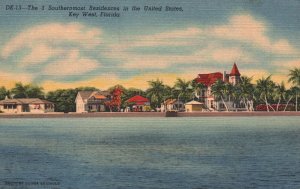 Vintage Postcard 1951 Southernmost Residences in United States Key West Florida