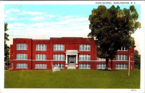 Burlington, NC North Carolina   HIGH SCHOOL  ca1930's Vintage Postcard