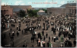 1907 A Scene At The Exhibition Toronto Canada Crowd Posted Postcard