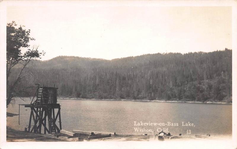 Lakeview-On-Bass Lake, Wishon, California, Early Real Photo Postcard, Unused